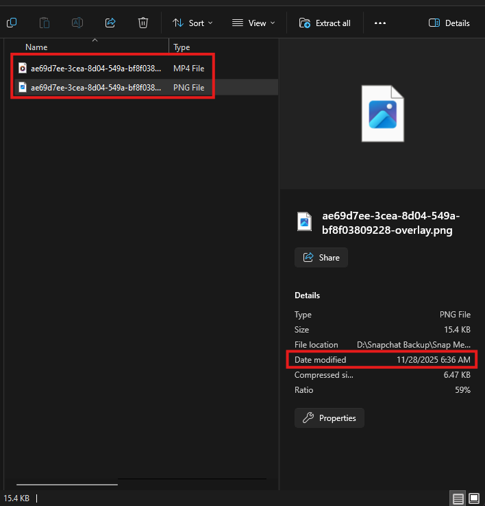 Memory showing wrong date